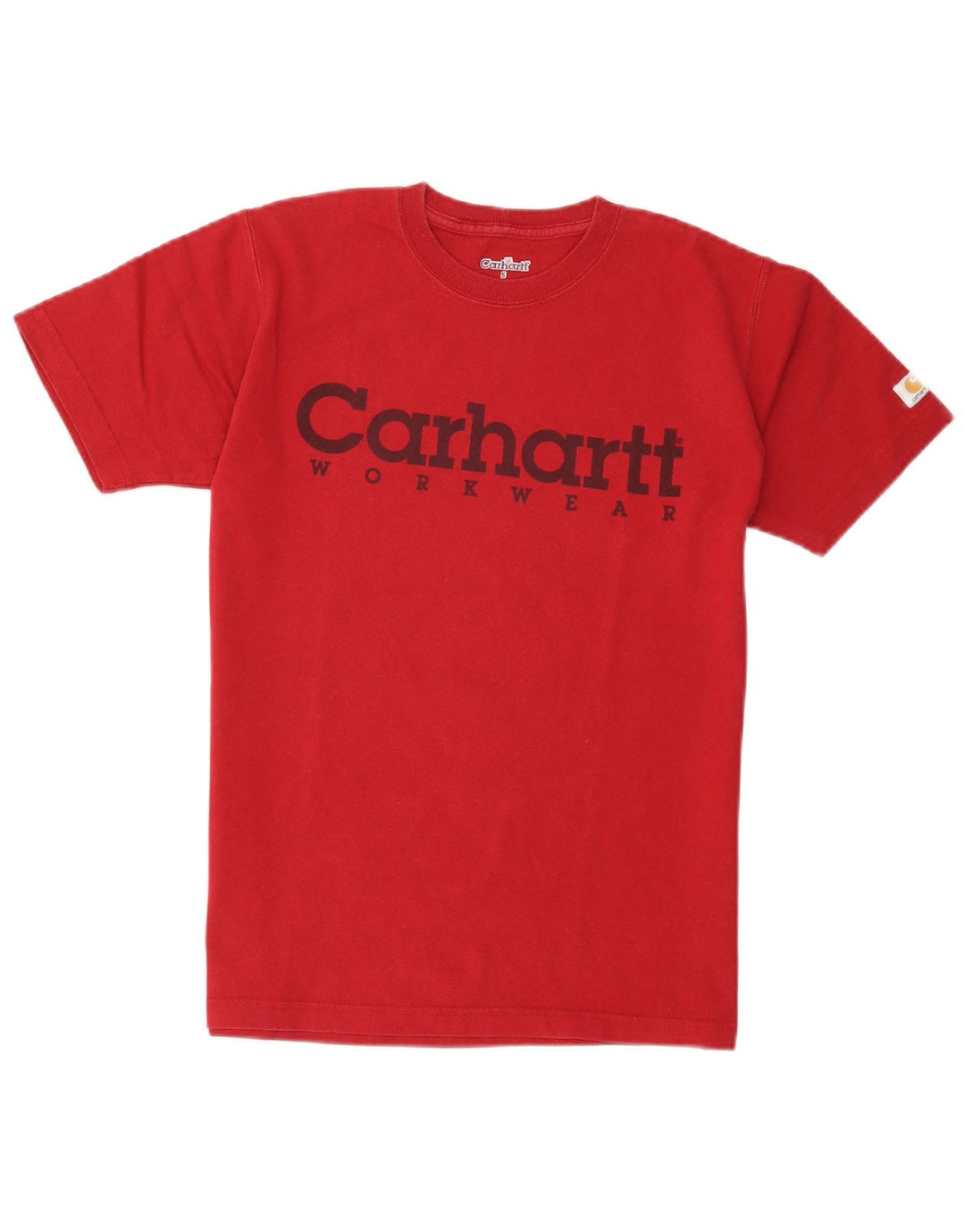 Carhartt Hombre Camiseta Gráfica Top Pequeño Algodón Rojo