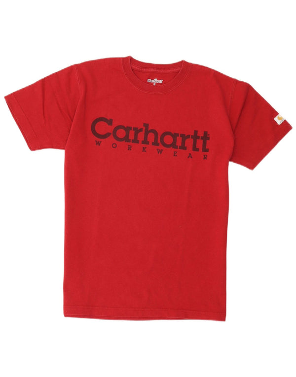 Carhartt Hombre Camiseta Gráfica Top Pequeño Algodón Rojo