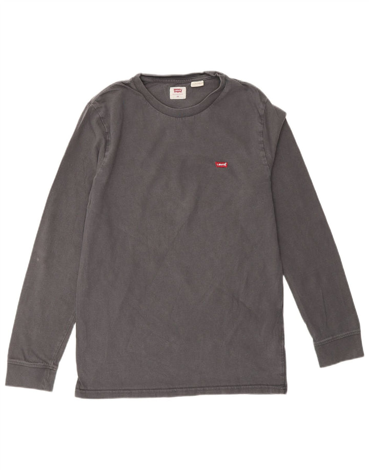 LEVI'S Top de mujer de manga larga UK 6 XS Algodón gris