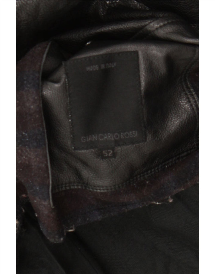 GIAN CARLO ROSSI Mens Leather Coat IT 52 XL Black Leather Vintage Gian Carlo Rossi and Second-Hand Gian Carlo Rossi from Messina Hembry 