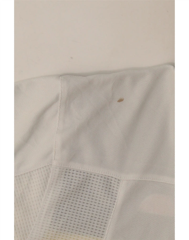 ELLESSE Polo para hombre grande blanco color block poliéster