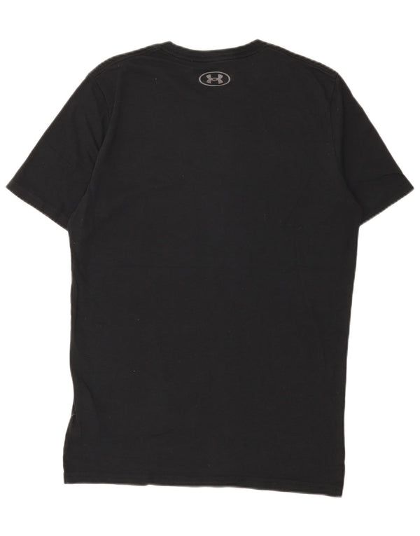 Under Armour Camiseta con gráfico Heat Gear para hombre, talla pequeña, algodón negro