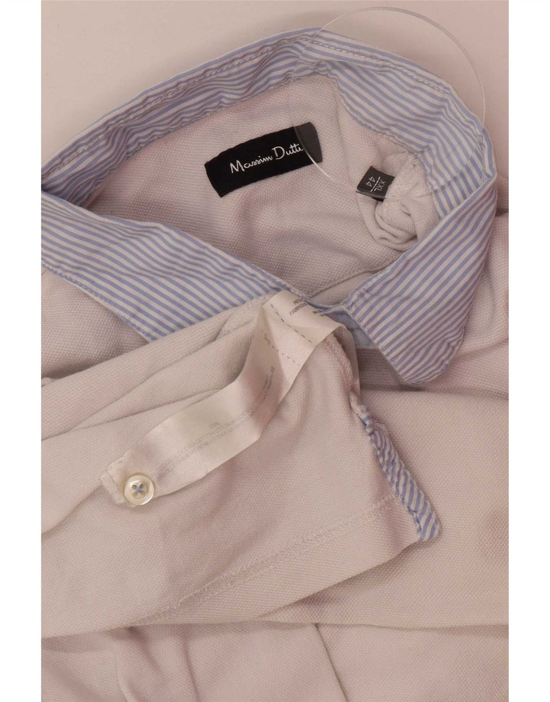 Polo Massimo Dutti Hombre 2XL Blanco Algodón