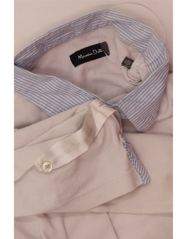 Polo Massimo Dutti Hombre 2XL Blanco Algodón