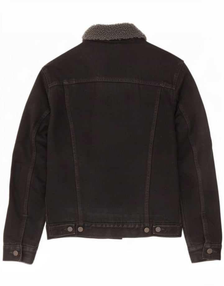 Levi's Chaqueta vaquera Sherpa para hombre UK 36 Small Algodón negro