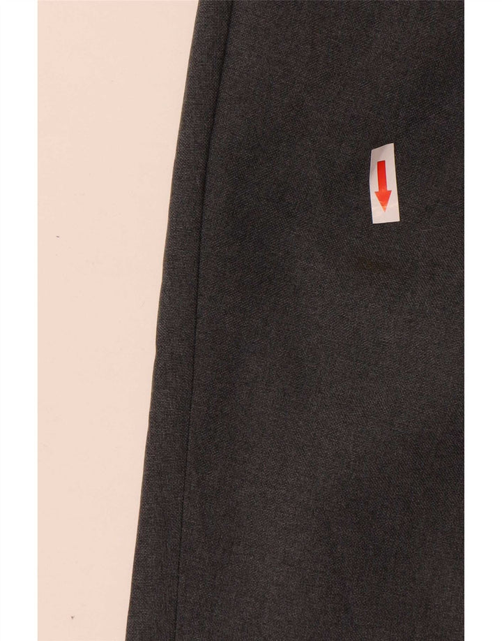 Farah Pantalón de traje con pinzas para hombre W38 L30 Poliéster gris