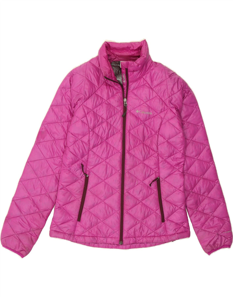 COLUMBIA Womens Oversized Padded Jacket UK 10 Small Pink Nylon Vintage Columbia and Second-Hand Columbia from Messina Hembry 