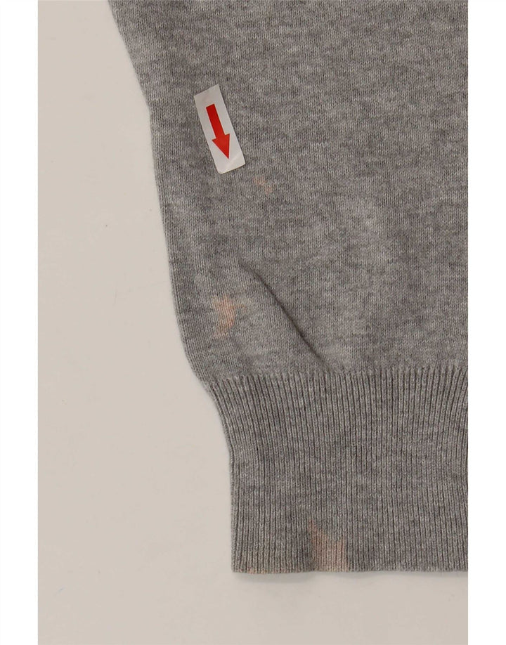 Marks & Spencer Jersey con Cuello en V para Mujer UK 10 Small Gris Algodón