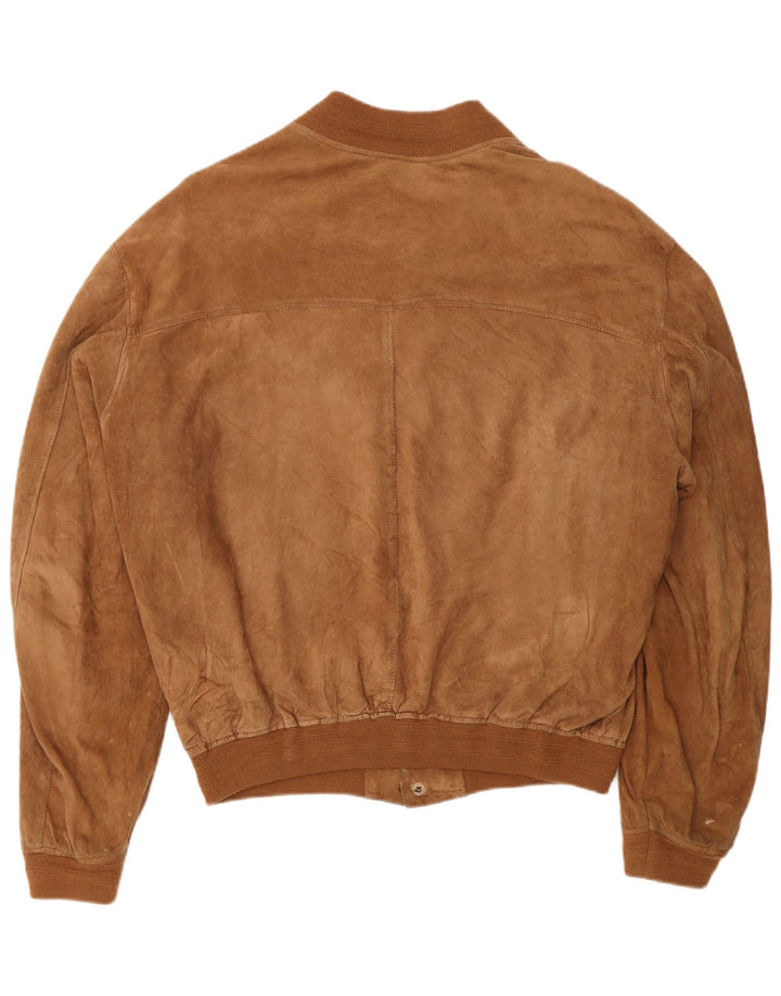 Vintage hombres ante bomber chaqueta Reino Unido 40 marrón grande