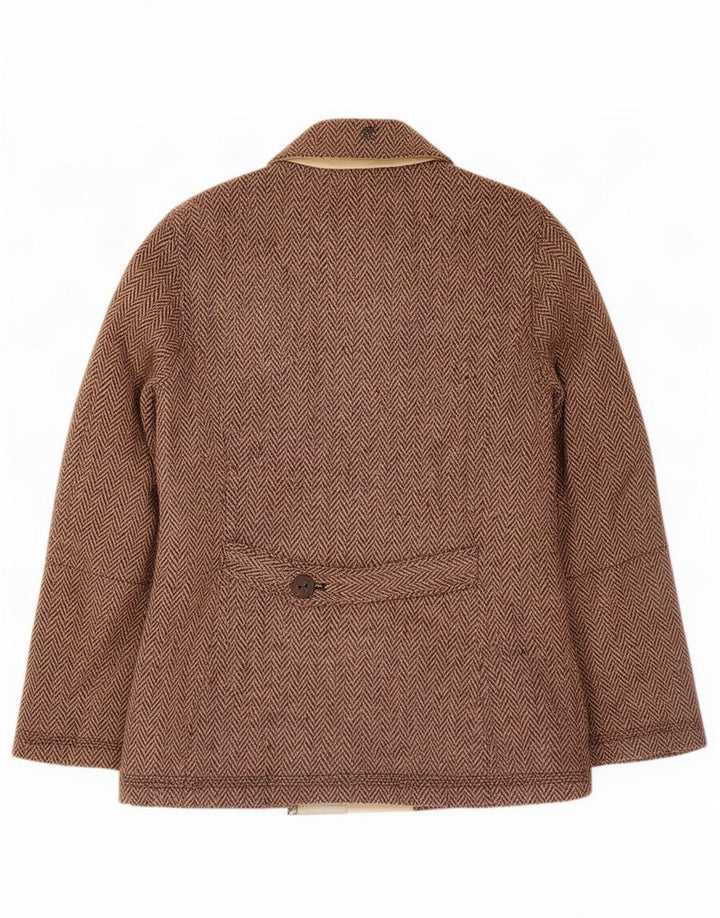 Timberland Chaqueta cortavientos de 5 botones para mujer UK 44 Large Brown Herringbone