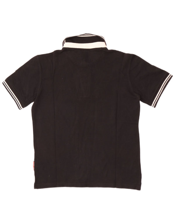 Asics Polo De Rugby Para Hombre Pequeño Algodón Negro