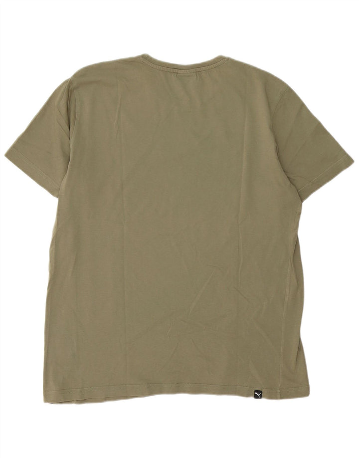 Puma Camiseta gráfica para hombre Top Medium Khaki Cotton
