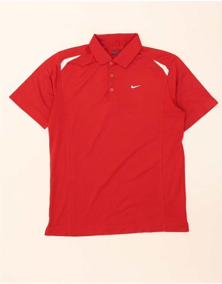 Polo Nike Dri Fit Para Hombre Poliéster Color Block Rojo Medio