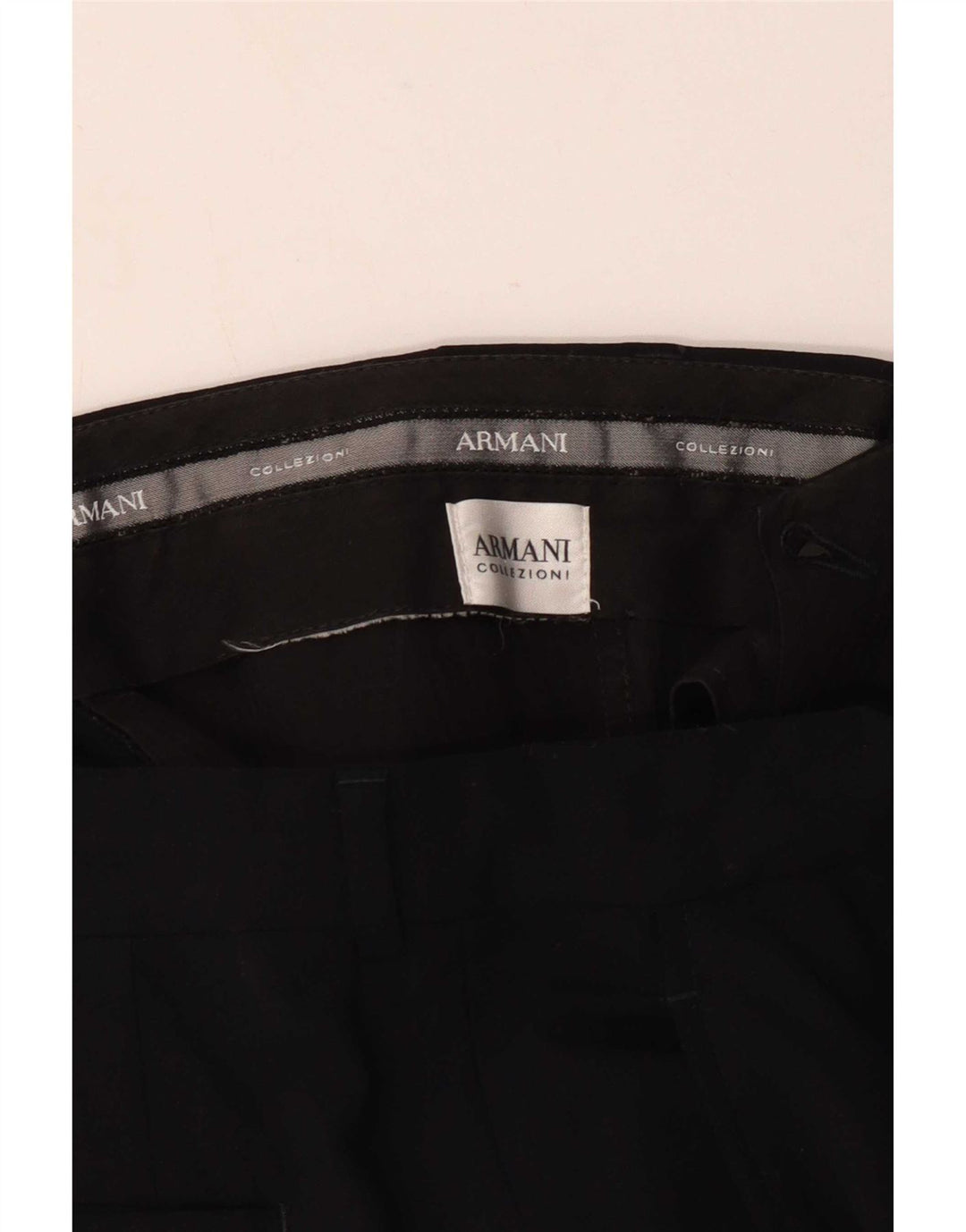 Armani Hombre Pantalones De Traje Rectos W34 L36 Negro