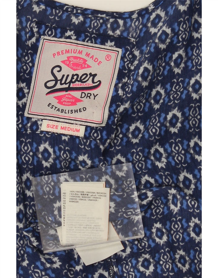 SUPERDRY Cárdigan largo de manga 3/4 para mujer UK 44 Medium Blue Paisley