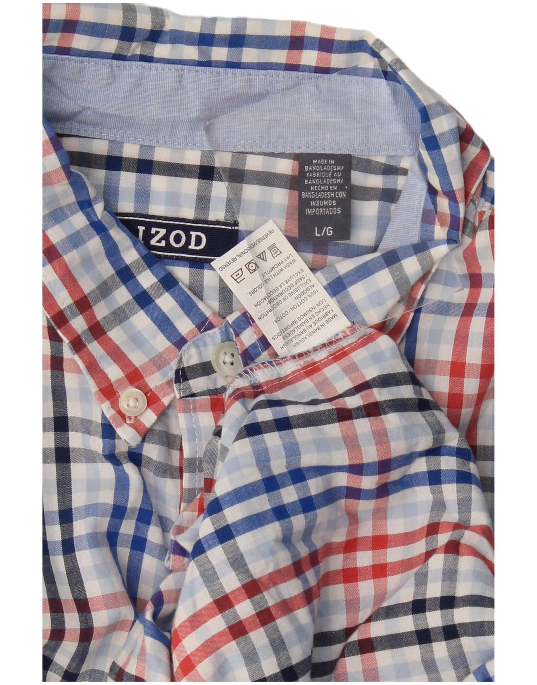 Izod Camisa De Manga Corta Para Hombre De Algodón Con Cuadros Multicolores
