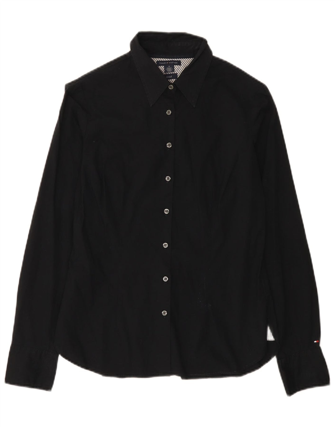 Tommy Hilfiger Camisa para mujer US 6 Mediana Algodón Negro
