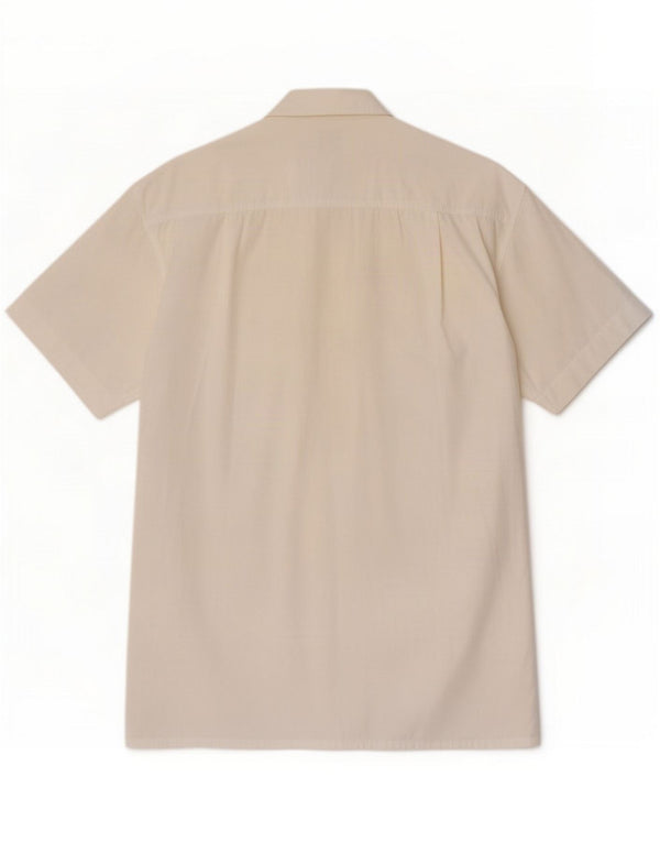 Camisa vintage de manga corta para hombre talla 37/38 algodón blanco medio