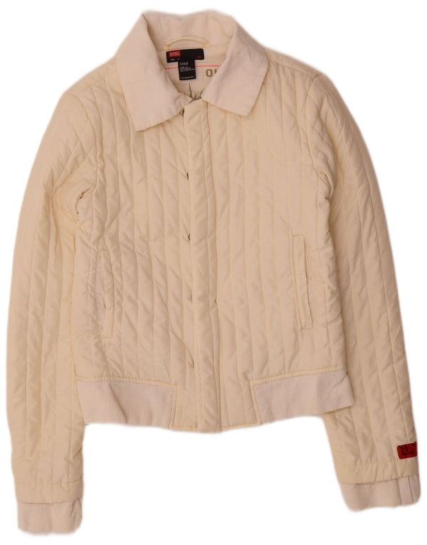 Diesel Chaqueta Acolchada Mujer UK 40 Mediano Blanco Roto Poliéster
