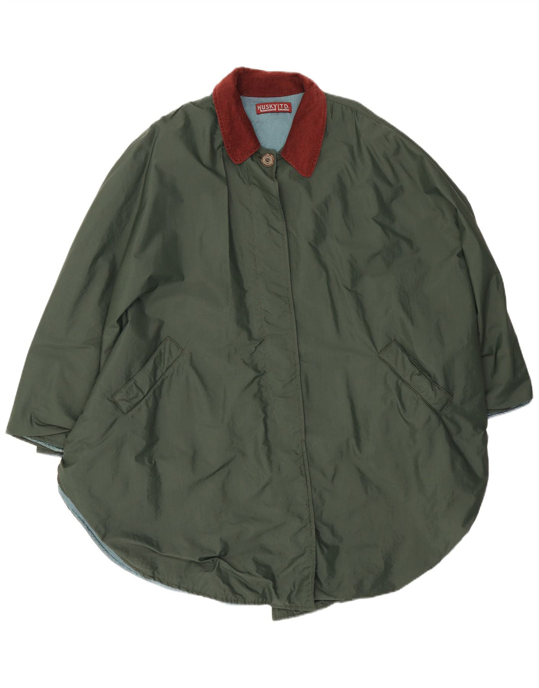 Abrigo Poncho Extragrande Mujer Husky Talla única Verde