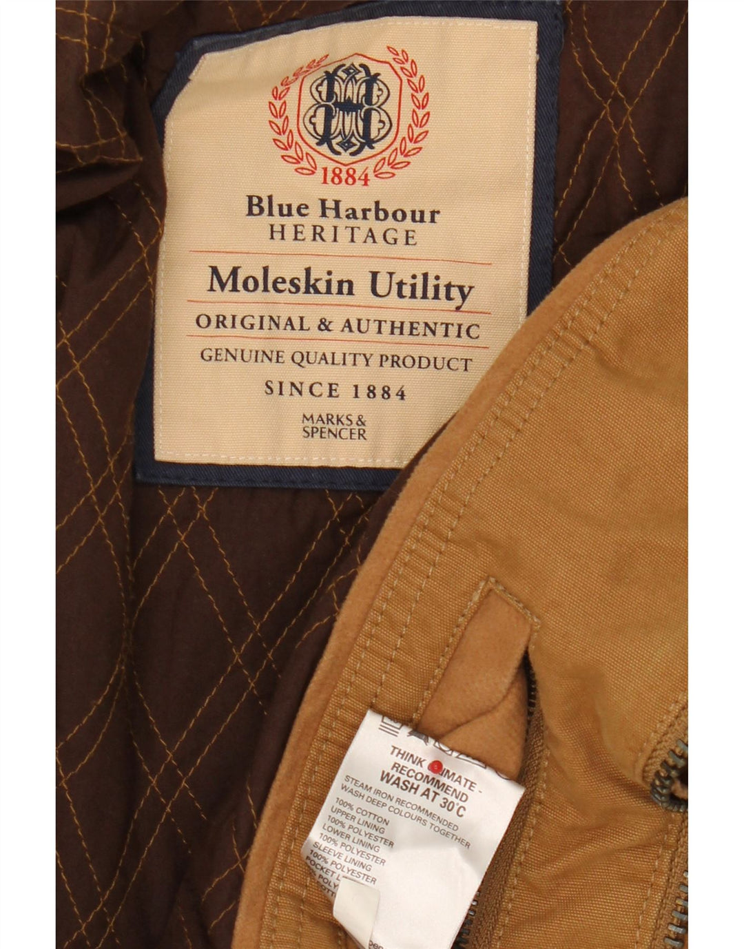 Marks & Spencer Chaqueta utilitaria azul Harbor para hombre Reino Unido 40 Grande Algodón marrón