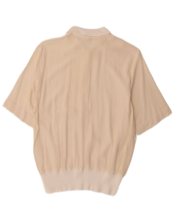 Camisa de jersey vintage para mujer IT 44 Medium Off White Colourblock