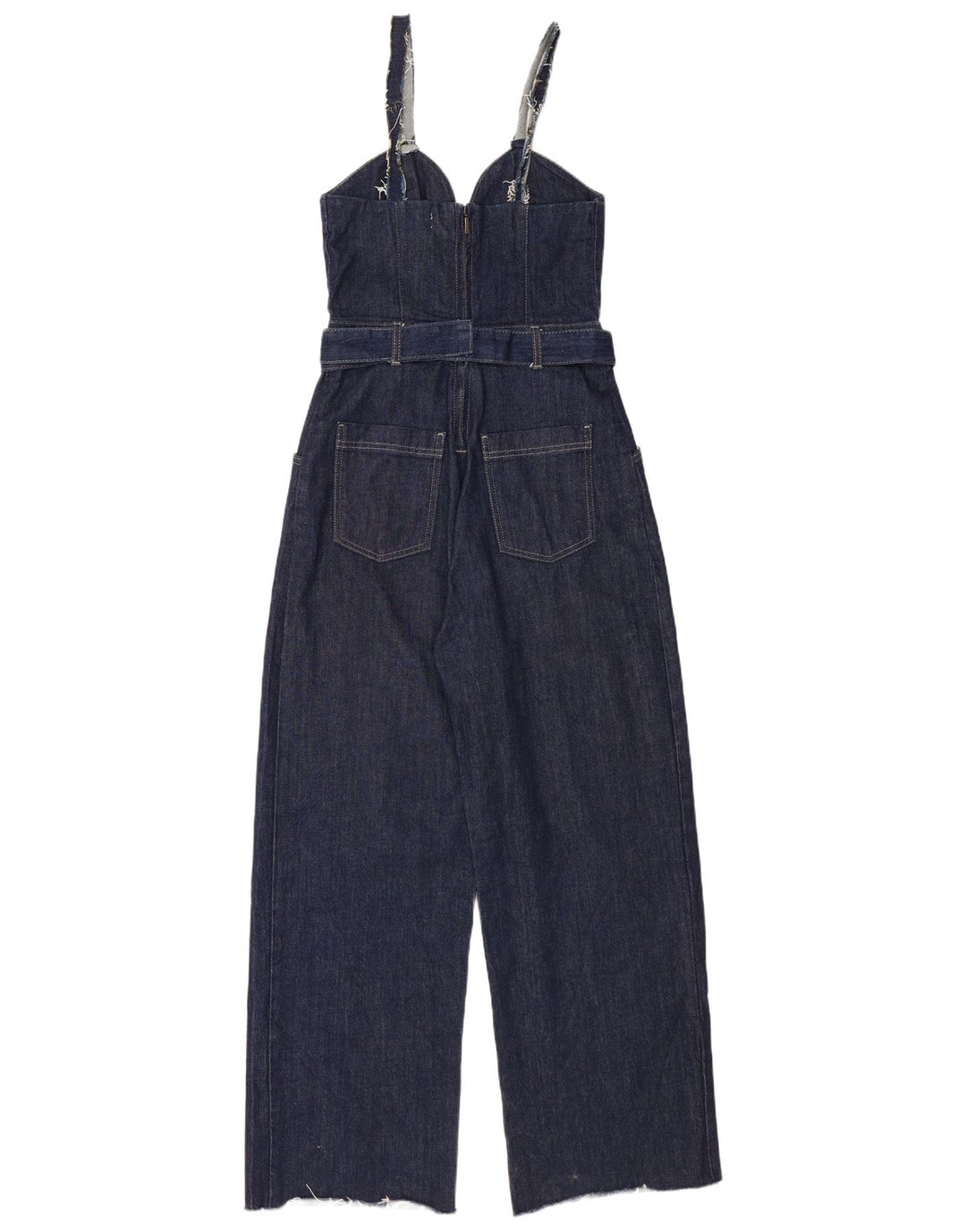 Zara Mujer Denim Mono UK 8 Small Azul Marino Algodón