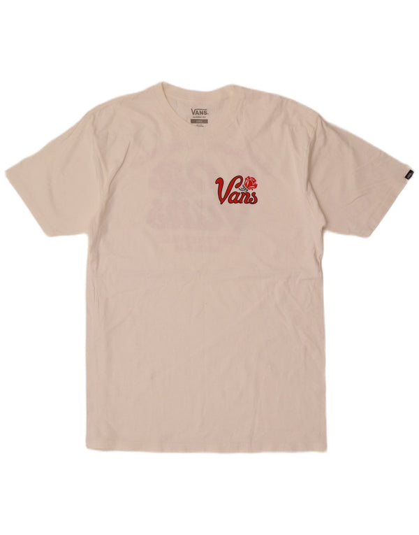 Vans Camiseta con gráfico de ajuste clásico para hombre Top grande de algodón blanco