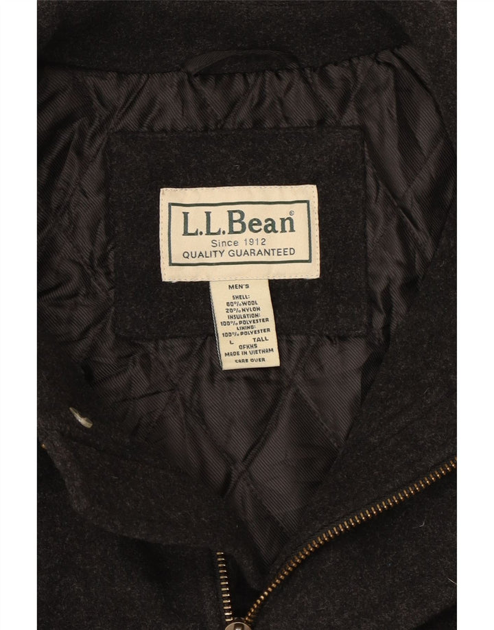 L.L.Bean Abrigo alto para hombre UK 40 Lana gris grande