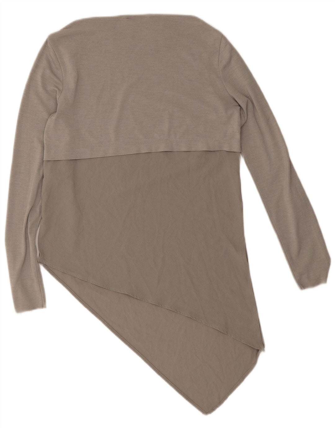 Zara Top Túnica Asimétrico De Manga Larga para Mujer UK 10 Small Gris Poliéster