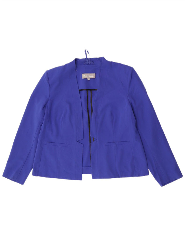 Marks & Spencer Chaqueta tipo blazer abierta para mujer UK 46 Poliéster azul grande