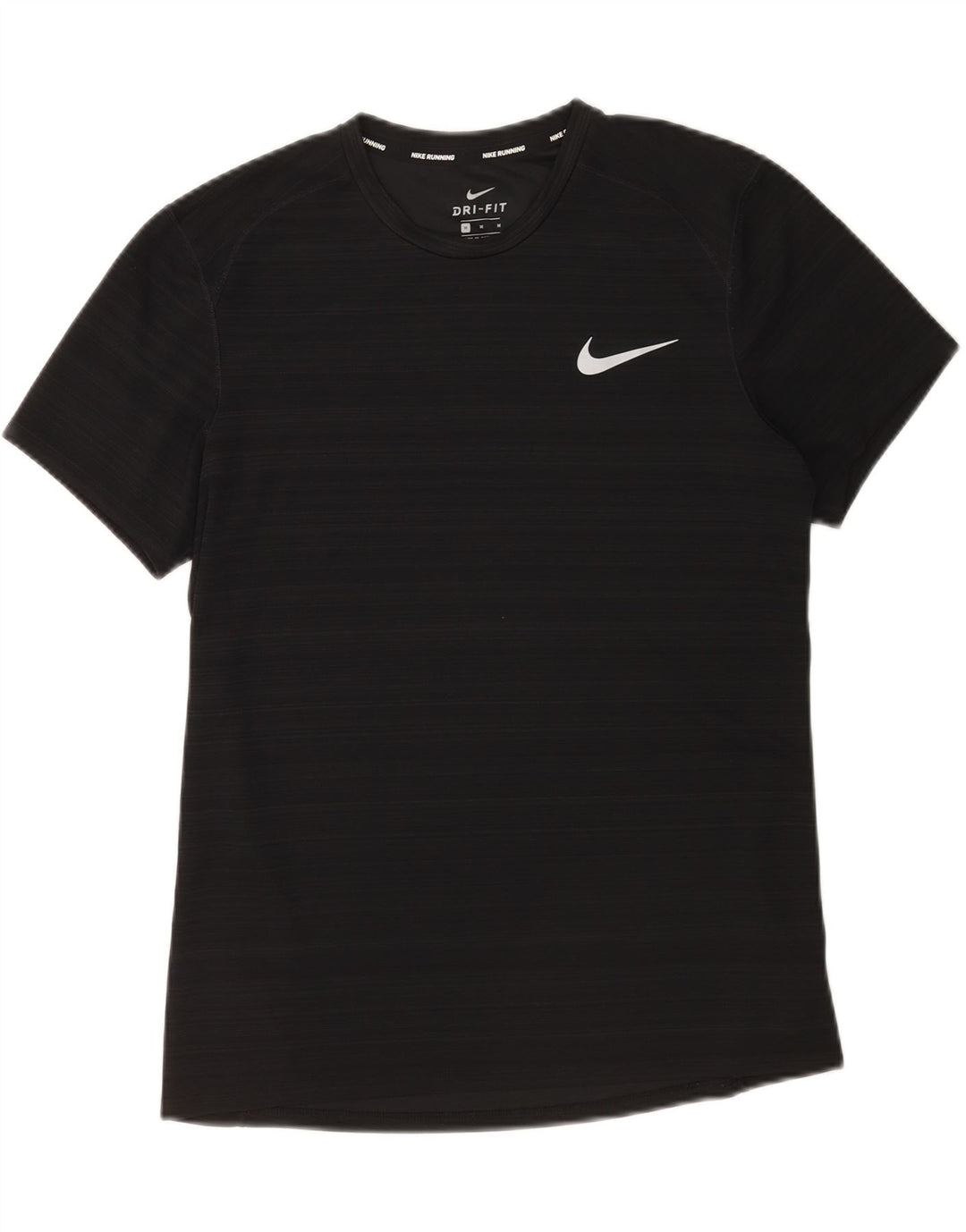 Camiseta Nike Dri Fit para hombre Top poliéster a rayas negras medianas