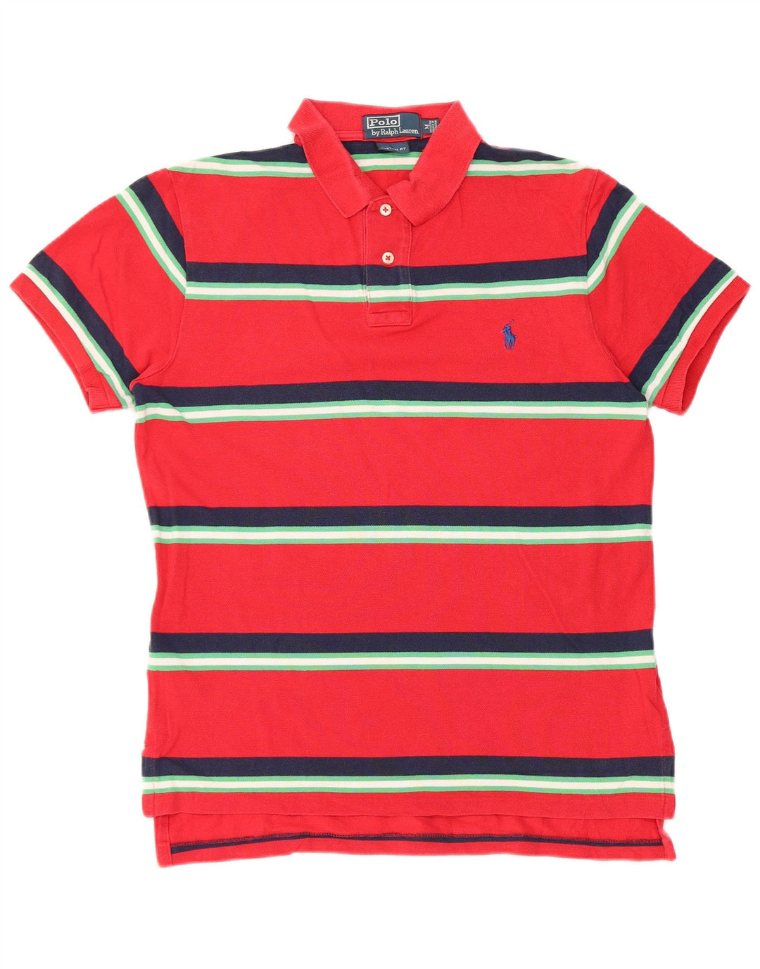 Polo Ralph Lauren para hombre de ajuste personalizado de algodón a rayas rojas medianas