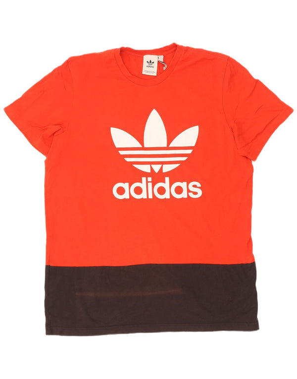 Adidas Hombre Camiseta Gráfica Top XL Rojo Colorblock Algodón