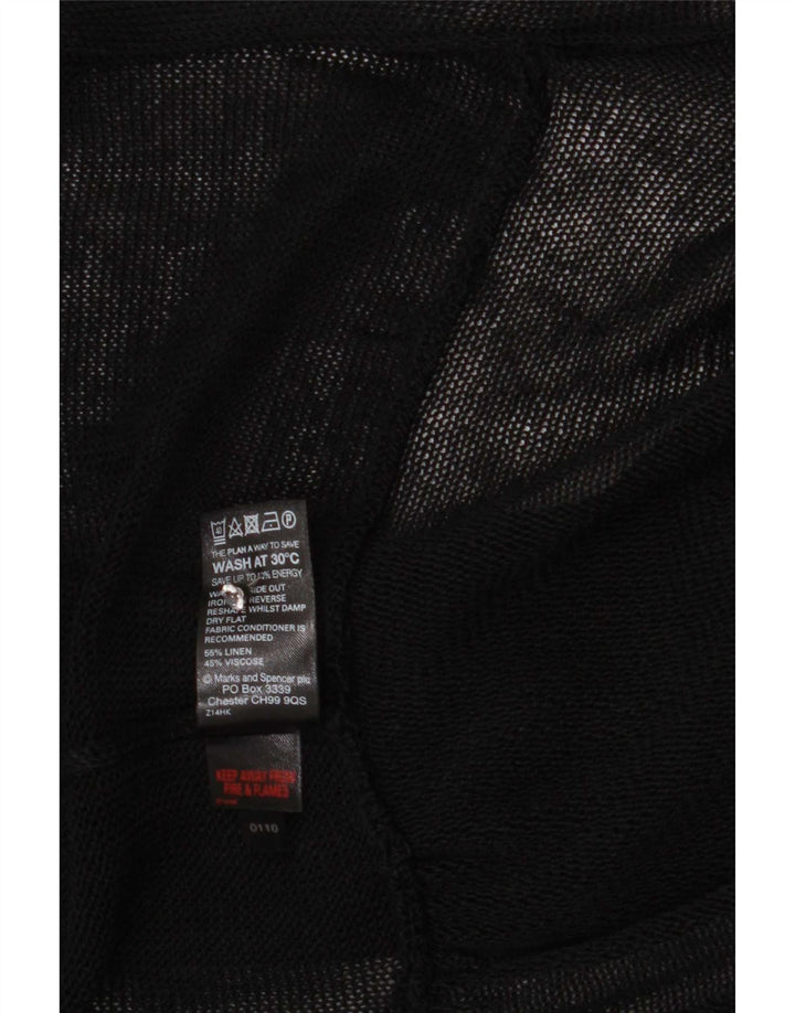Marks & Spencer Cárdigan transparente para mujer, talla 44, talla M, color negro