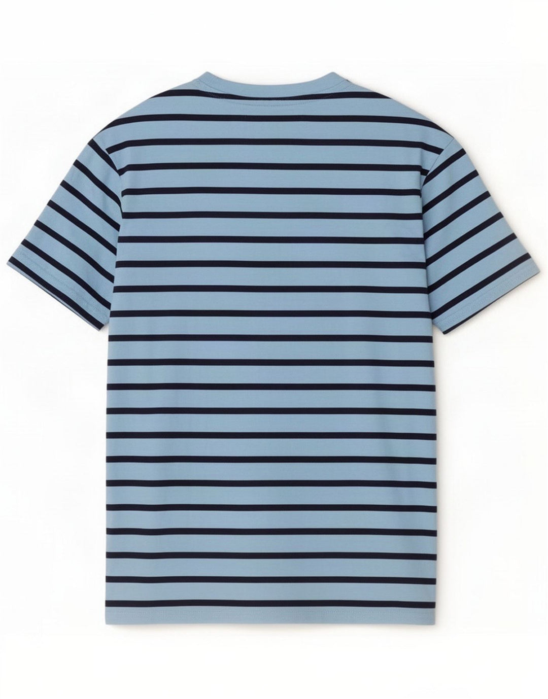 Camiseta Penguin Hombre Top Algodón Rayas Azul Medio