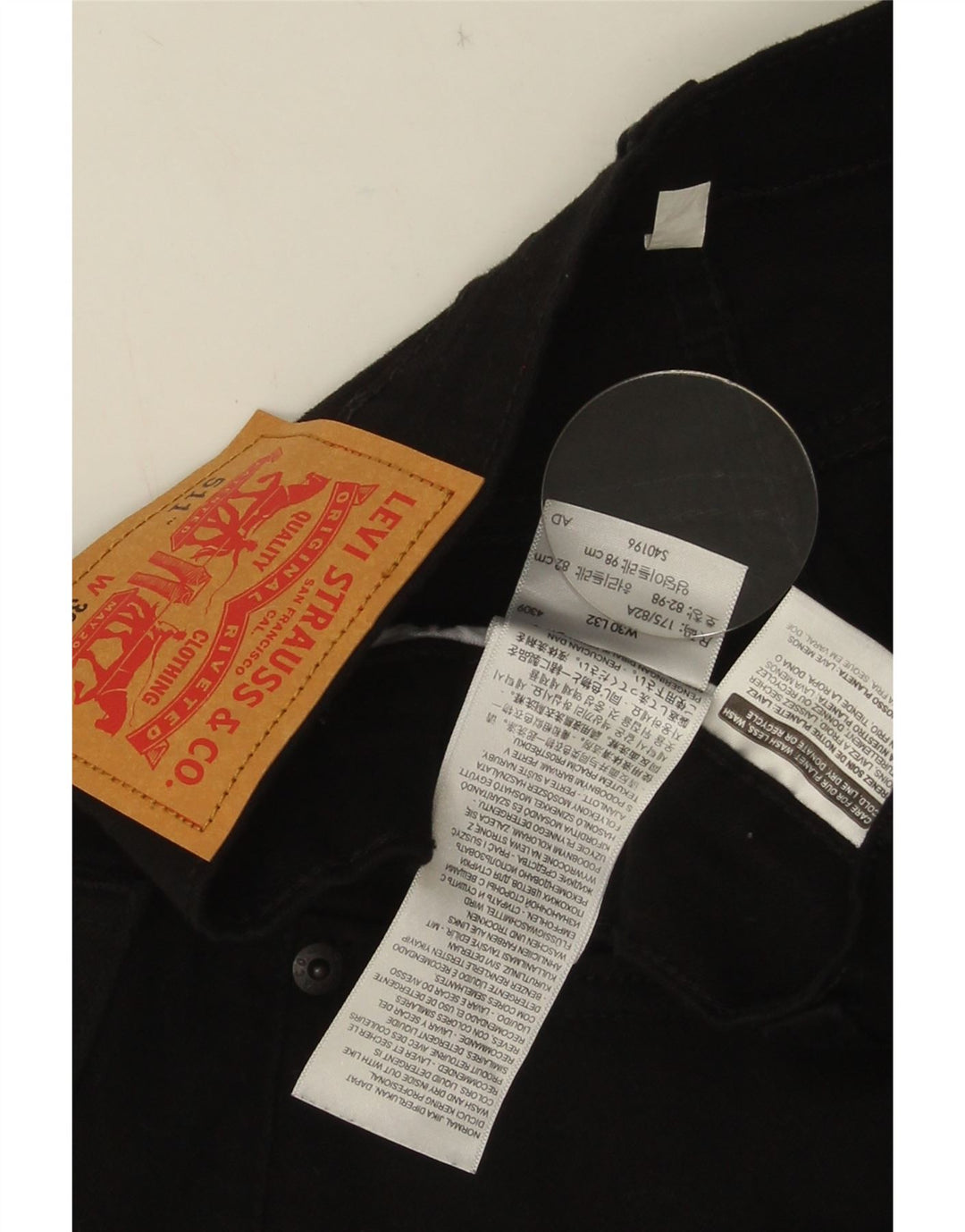 Levi's Hombre 511 Slim Jeans W30 L32 Algodón Negro