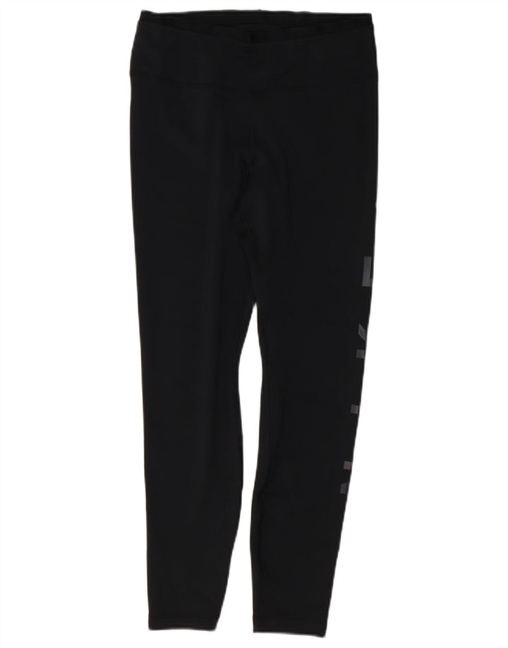 NIKE Leggings gráficos Dri Fit para mujer UK 12 Mediano Negro Poliéster