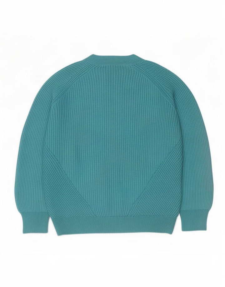 Massimo Dutti Jersey Oversize con Cuello en V para Mujer UK 44 Azul Medio