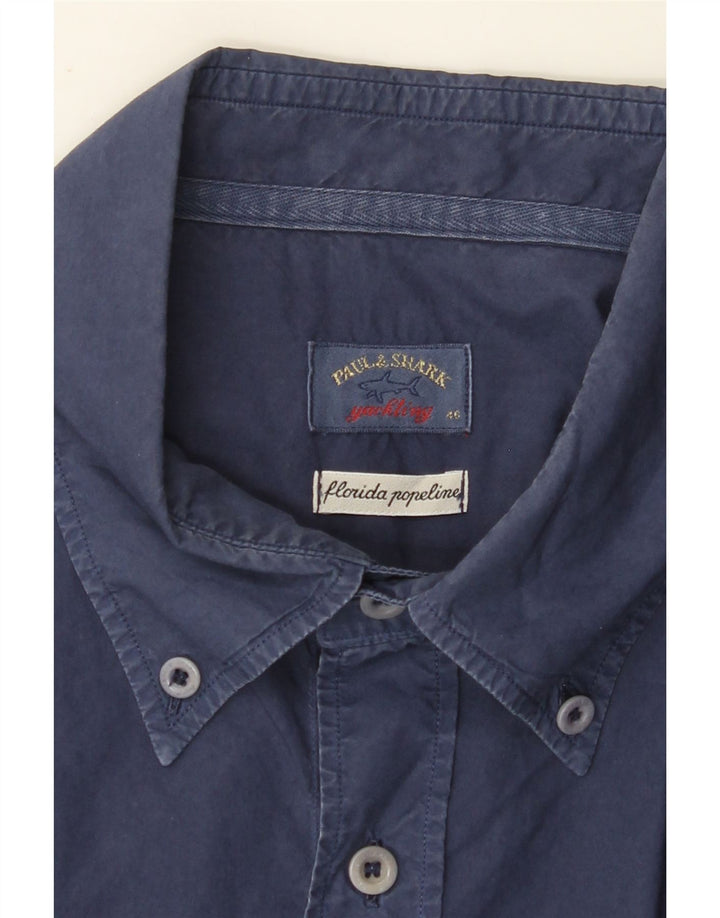 PAUL & SHARK Camisa Hombre Talla 46 2XL Azul Marino