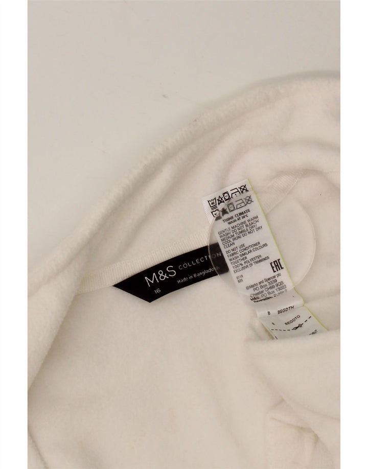 Marks & Spencer Chaqueta polar para mujer UK 46 Grande Poliéster blanco