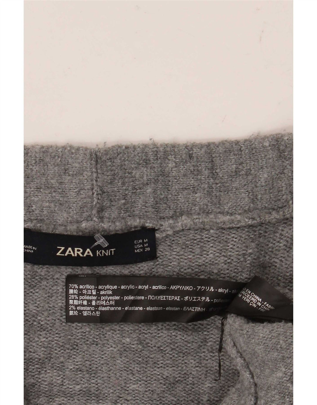 Zara Mujer Suéter Cárdigan Extragrande Reino Unido 44 Acrílico Moteado Gris Medio
