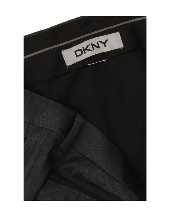 DKNY Pantalón de traje recto para hombre W34 L30 Gris