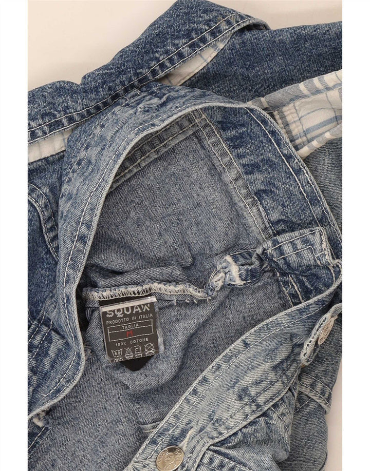 Chaleco vaquero corto para mujer Squaw UK 12 Algodón azul medio