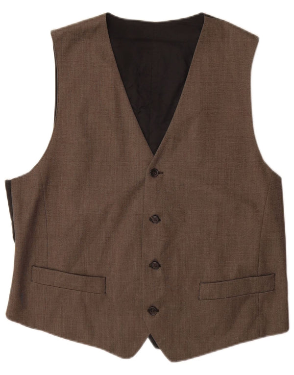 Chaleco vintage para hombre IT 52 Poliéster marrón grande