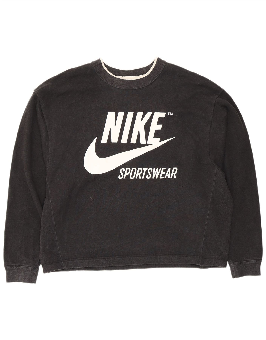 Nike - Sudadera extragrande para mujer, talla 40, talla mediana, algodón negro