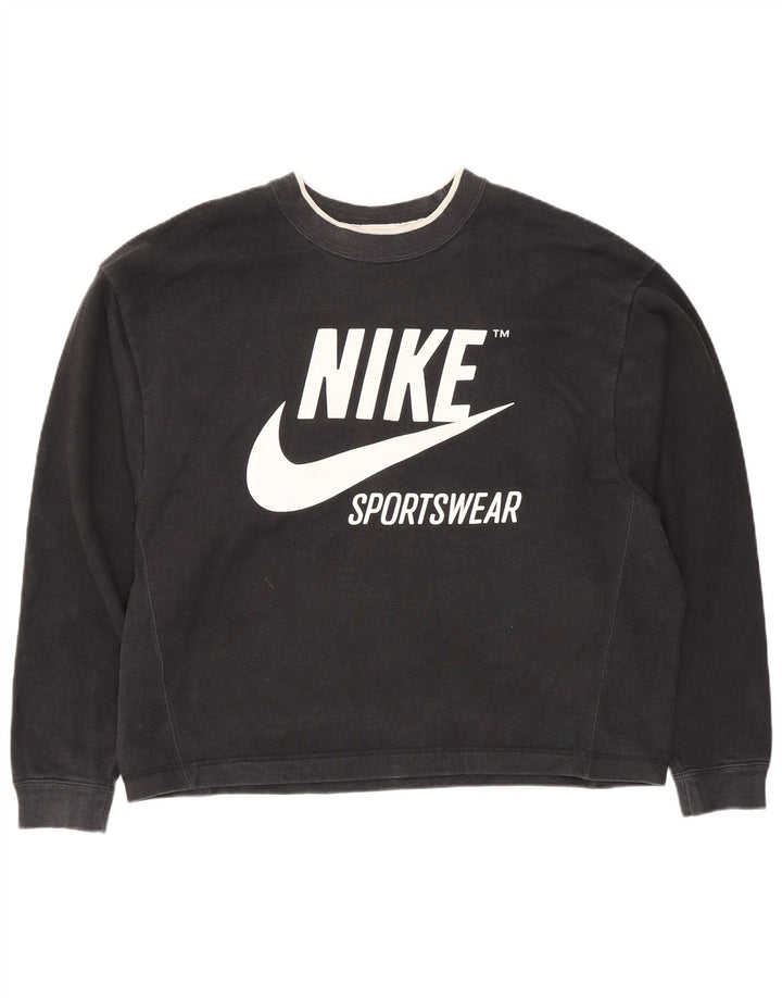 Nike - Sudadera extragrande para mujer, talla 40, talla mediana, algodón negro
