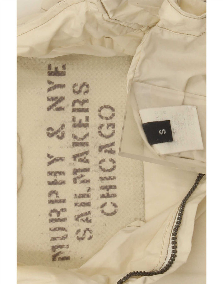 Murphy & Nye Chaqueta bomber con capucha para mujer UK 10 Small Off White Cotton