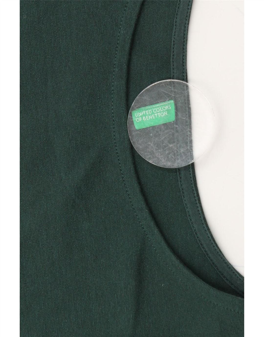 BENETTON Top corto para mujer de manga larga UK 42 Verde medio