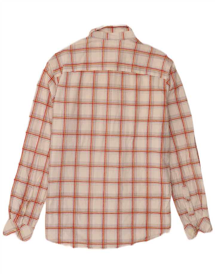 Camisa Timberland Hombre XL Algodón A Cuadros Blanco